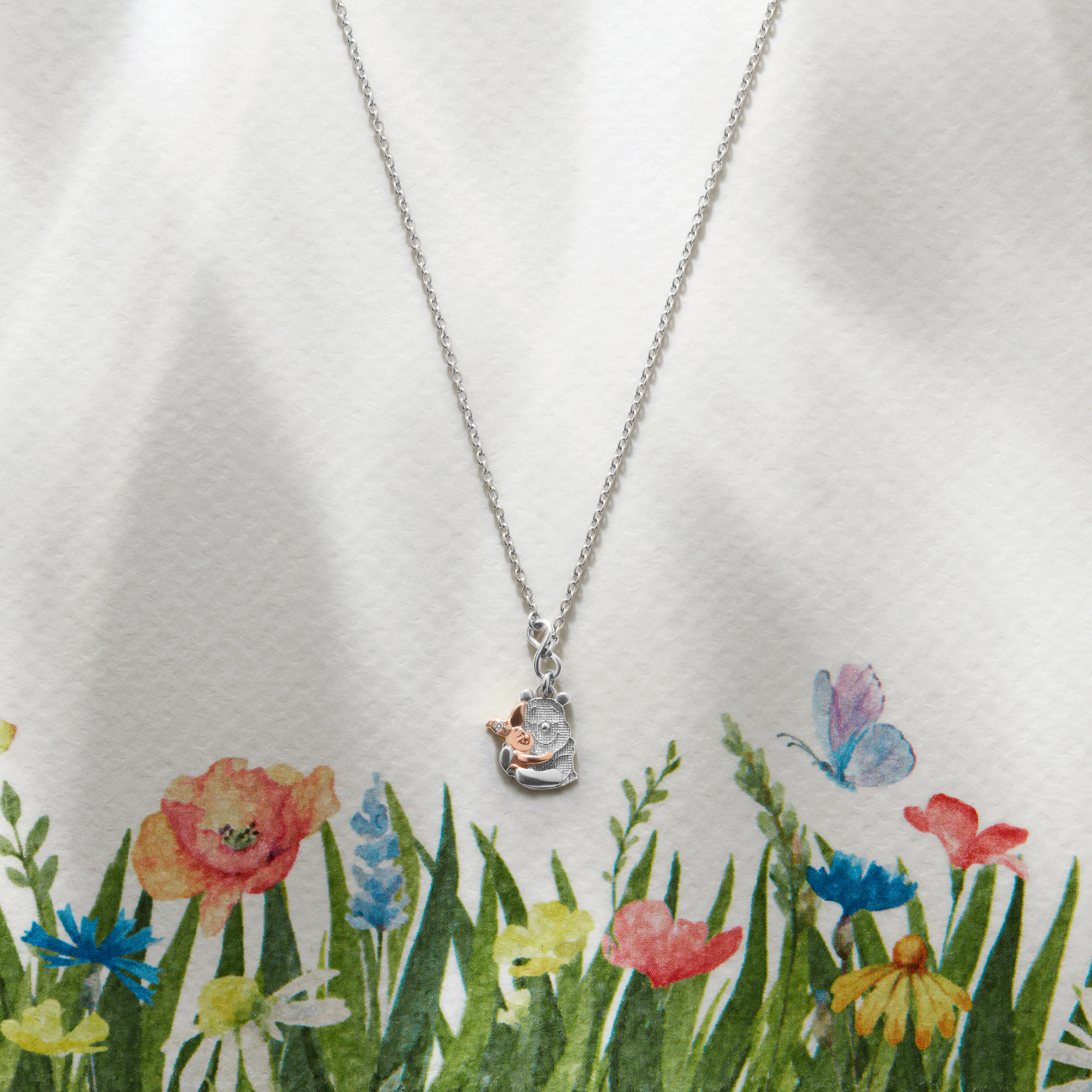 Winnie The Pooh and Piglet Silver Necklace - Image 4