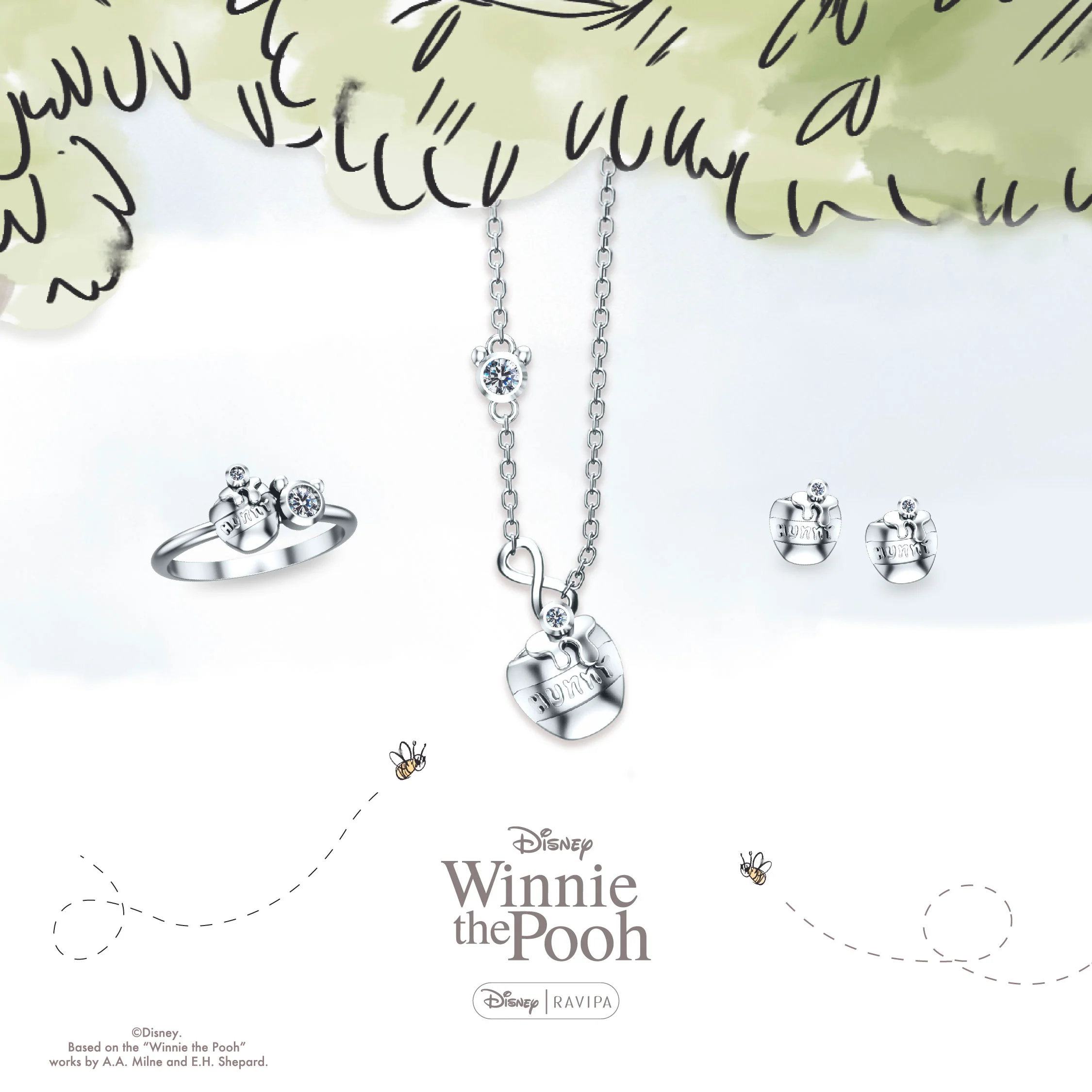 Winnie The Pooh Hunny Pot Silver Necklace - Image 4