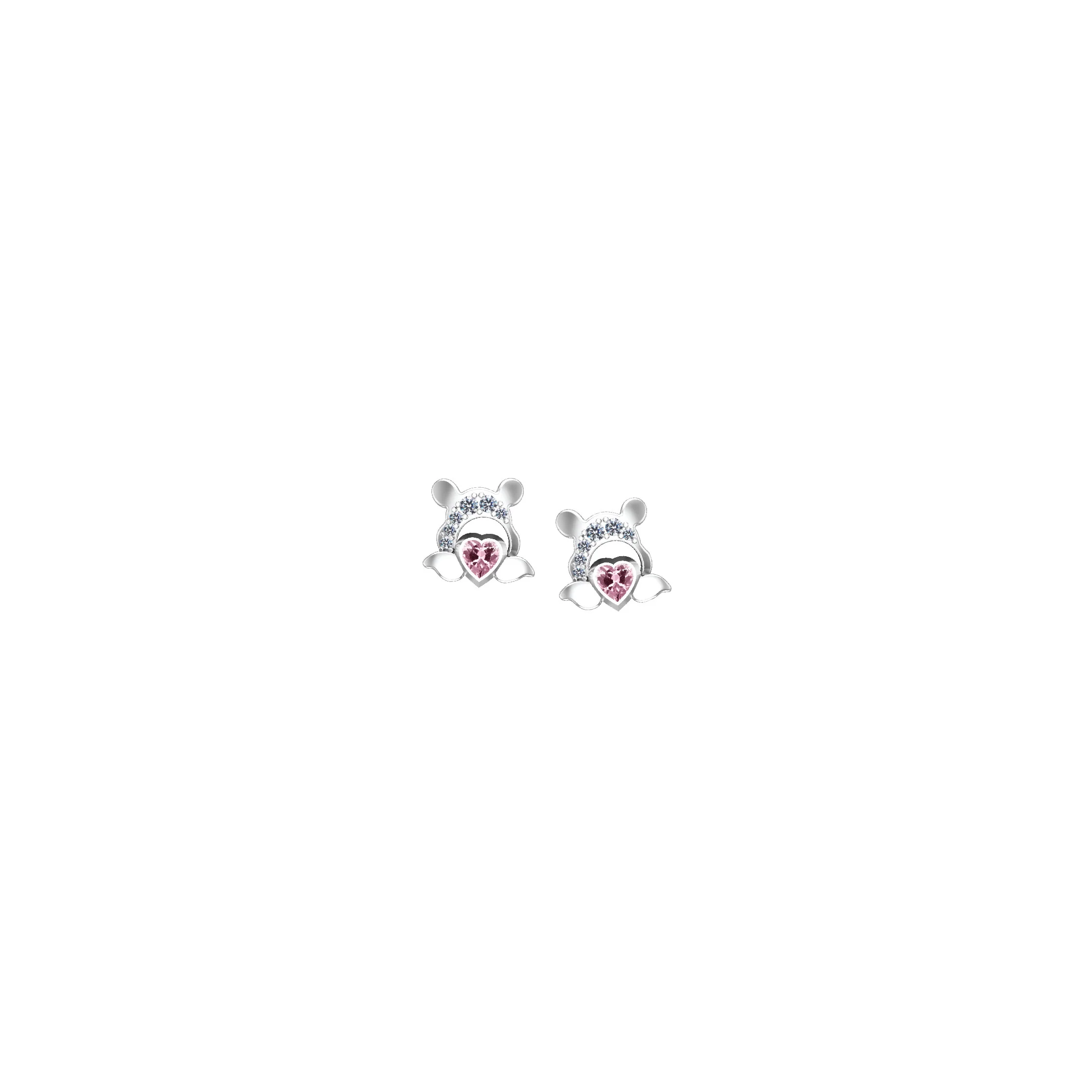 Winnie The Pooh Love Silver Studs