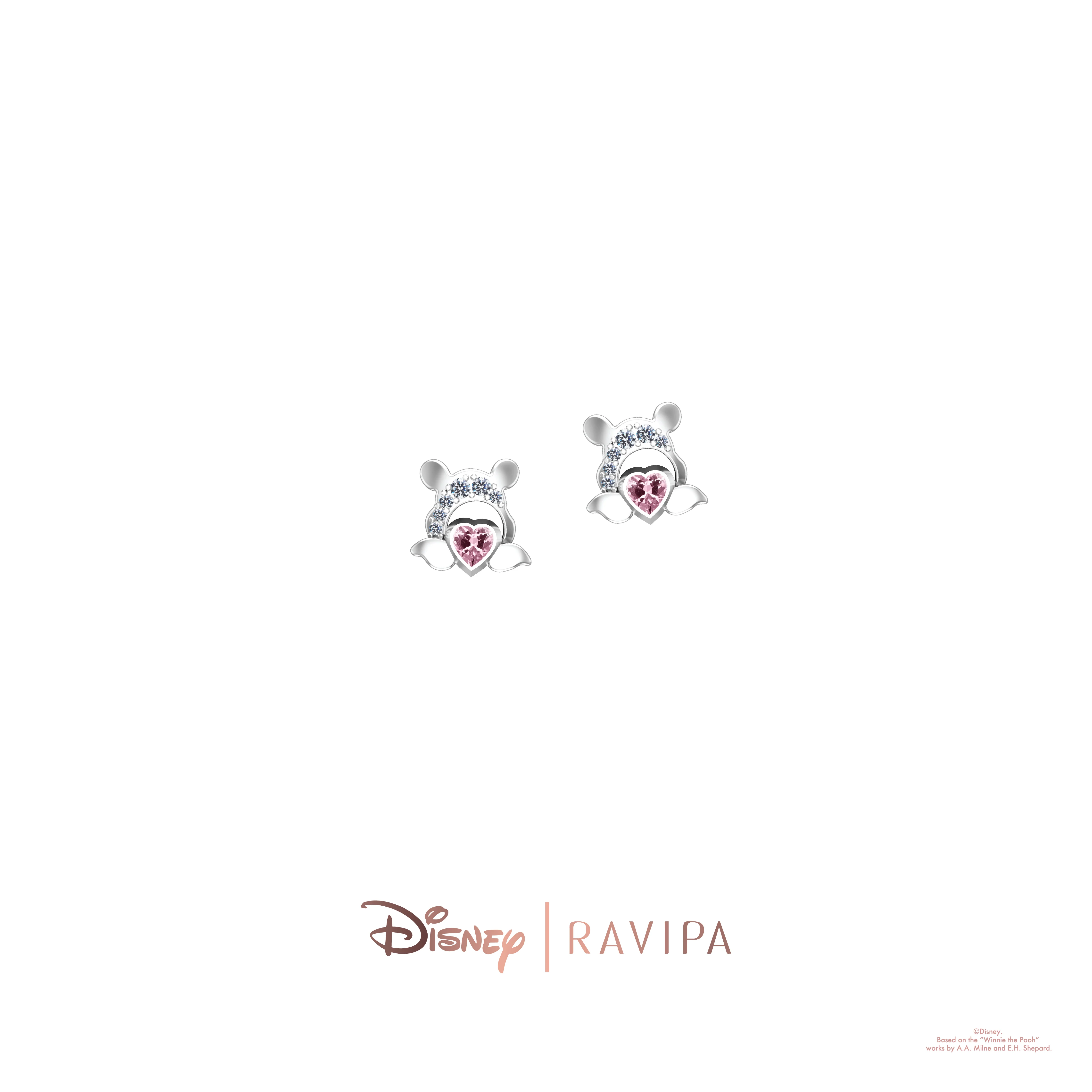 Winnie The Pooh Love Silver Studs - Image 2