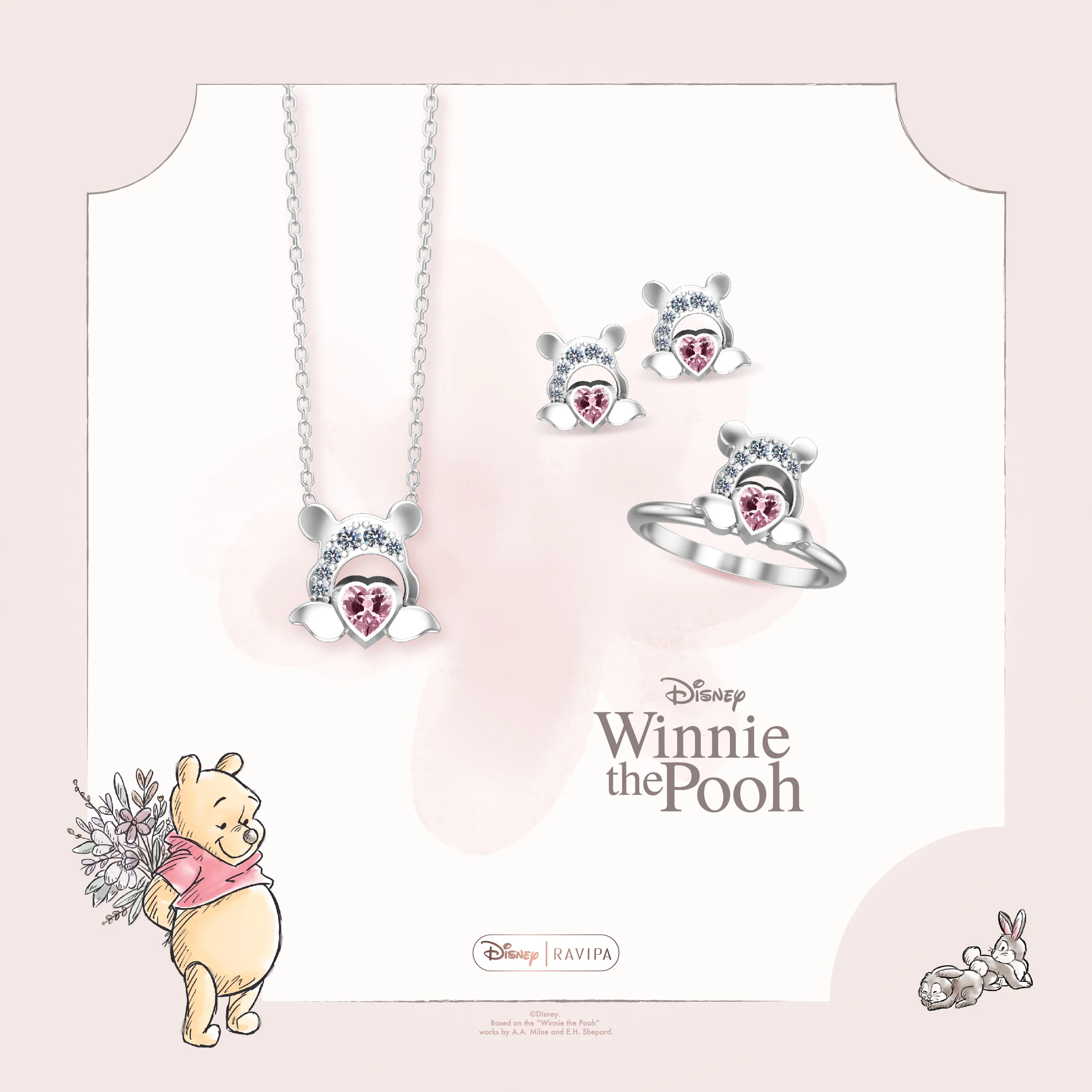 Winnie The Pooh Love Silver Ring - Image 3