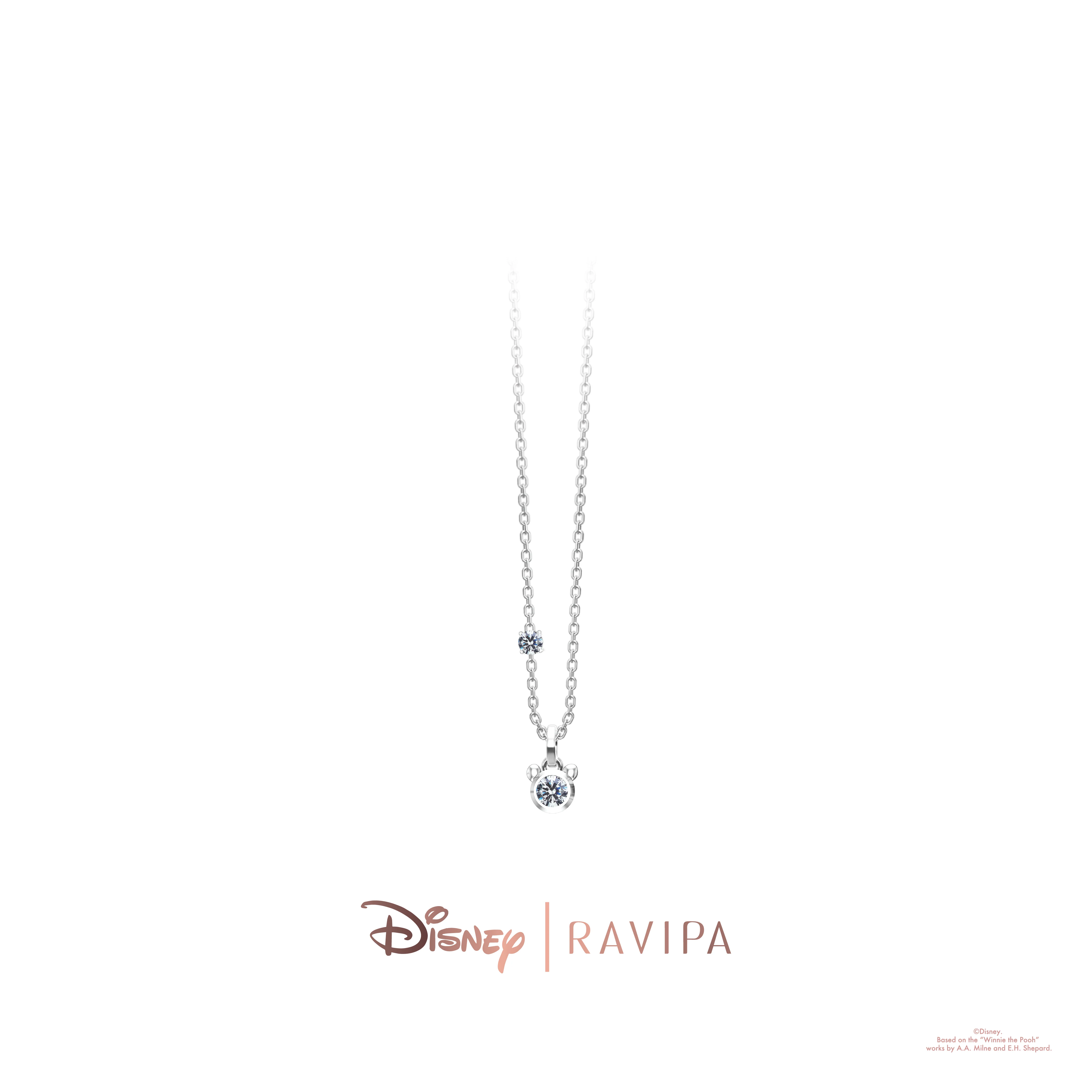 Winnie The Pooh Silver Diamond Necklace - Image 2