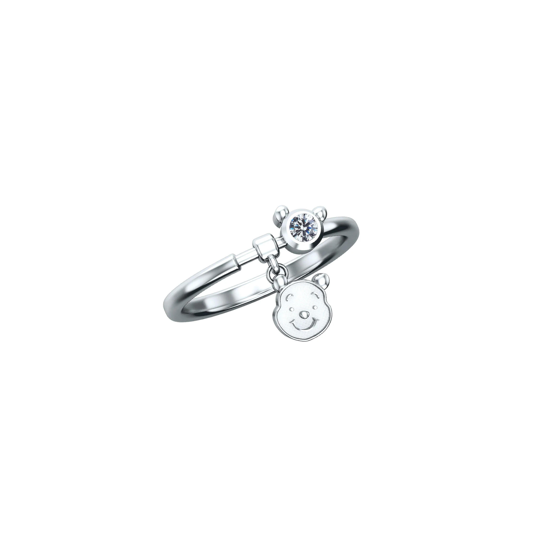 Winnie The Pooh Mini Signature Silver Ring