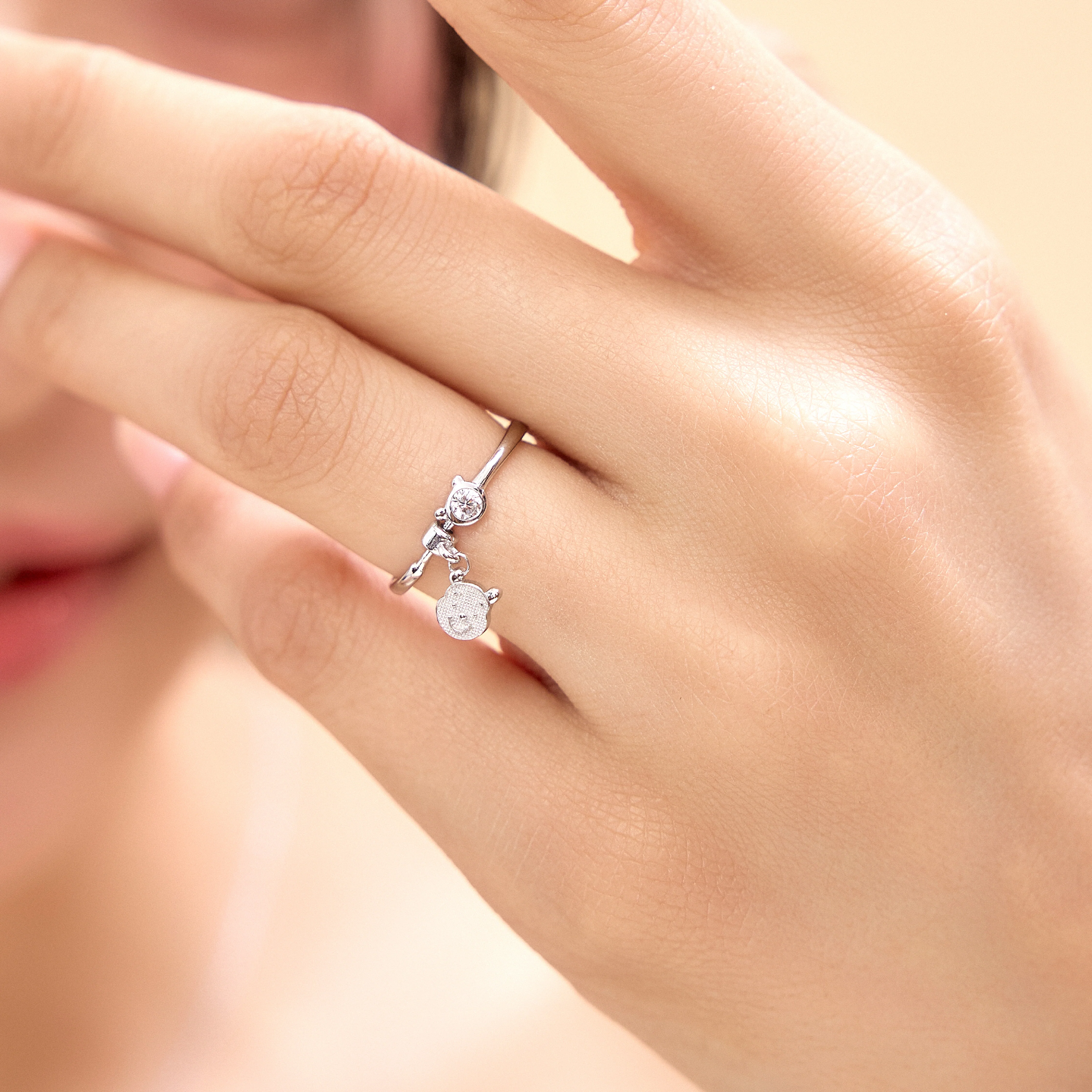 Winnie The Pooh Mini Signature Silver Ring - Image 5