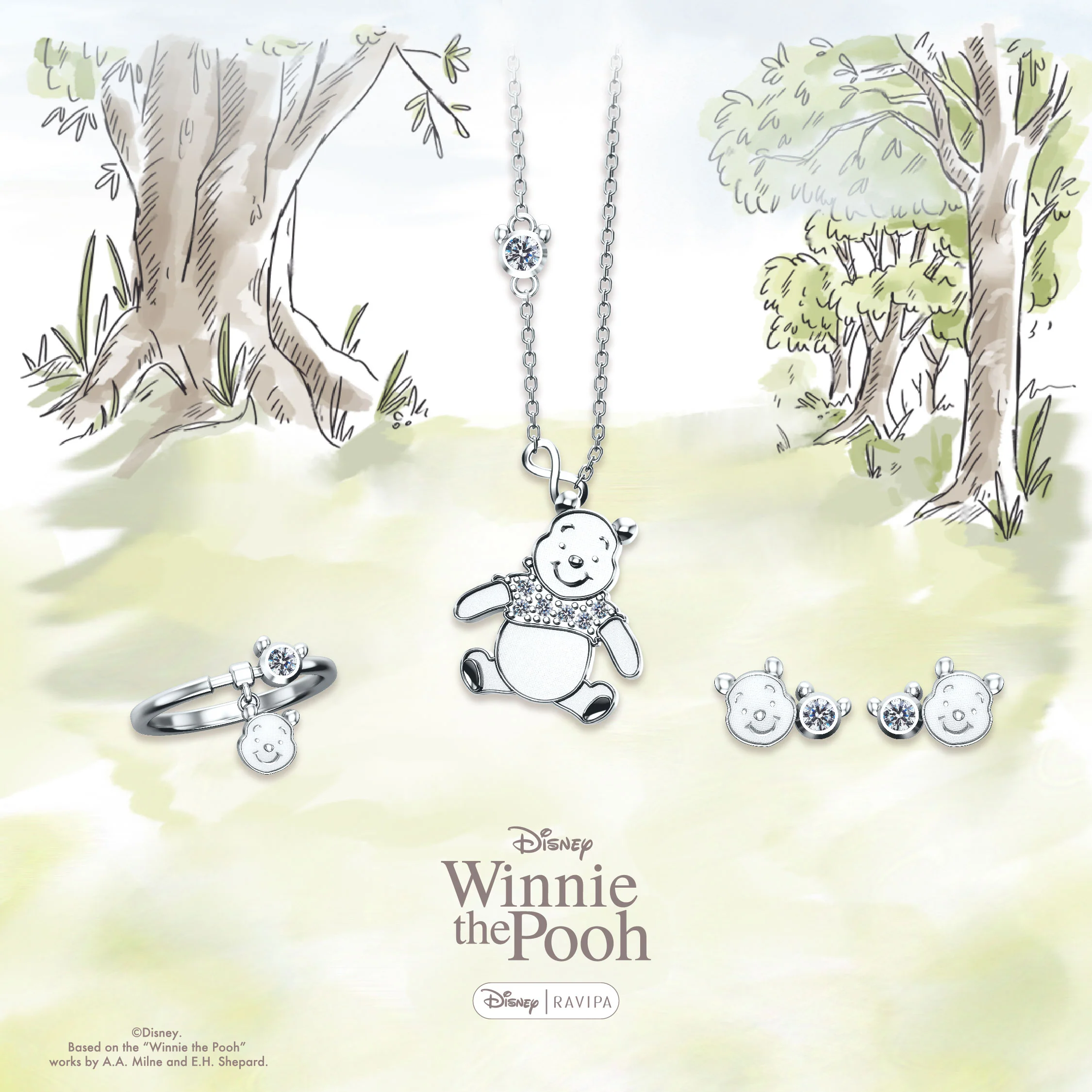 Winnie The Pooh Signature Silver Studs - Image 3