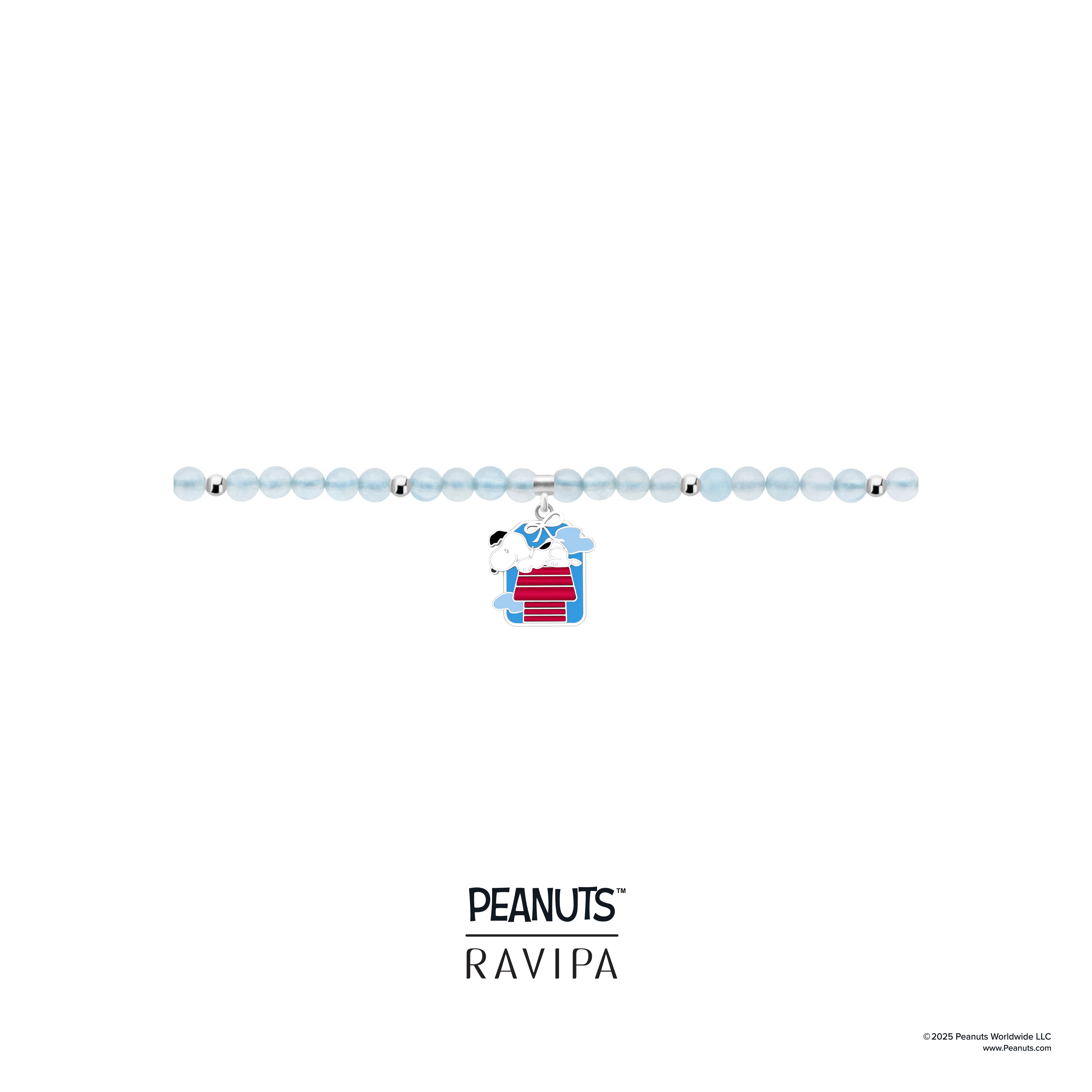 Snoopy House and All-around Aquamarine Bracelet