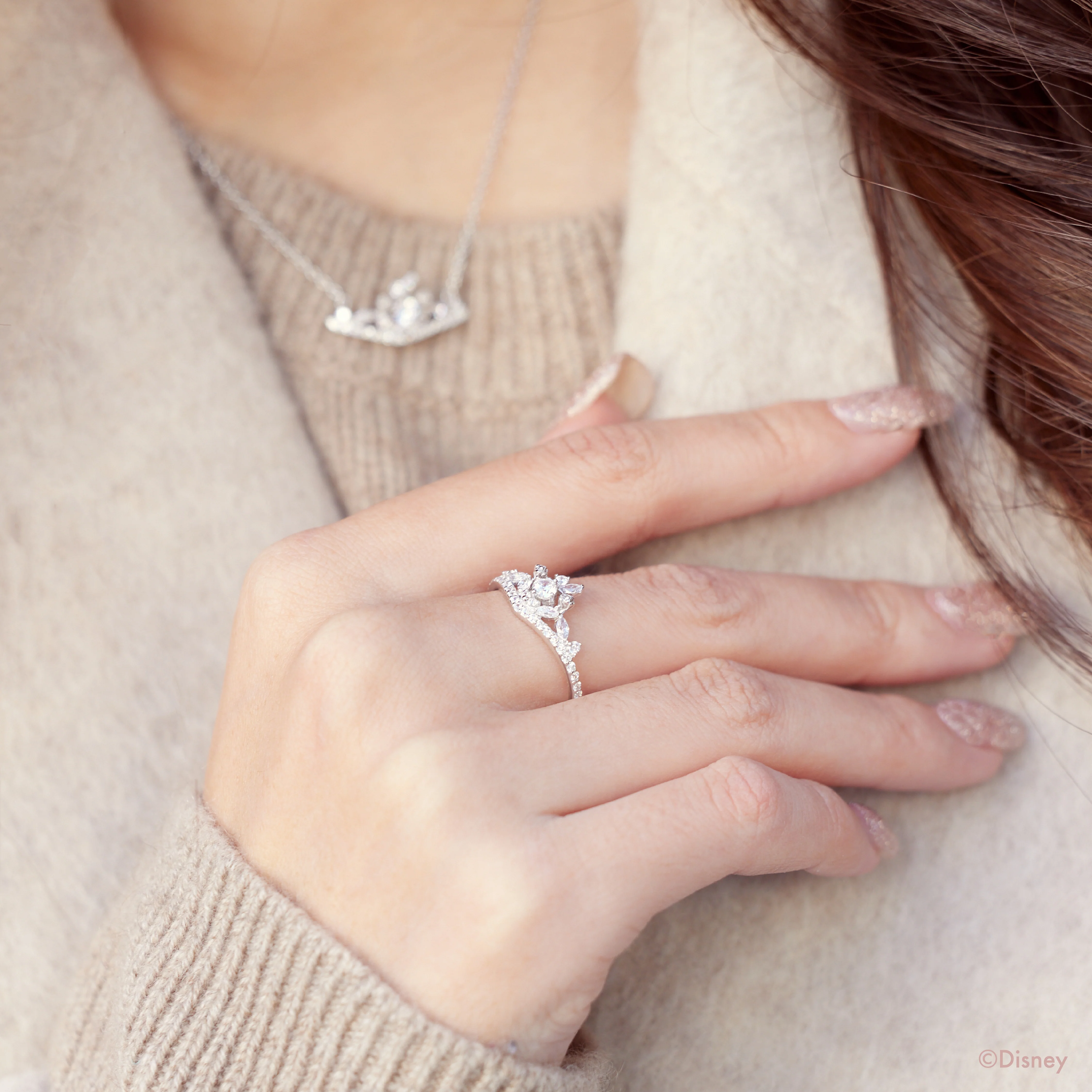 Snow White Crown Silver Ring - Image 3