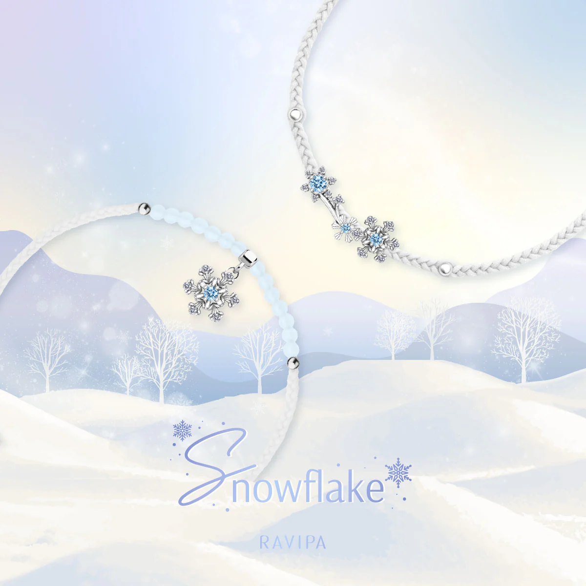 RAVIPA Snowflake and Aquamarine Bracelet - Image 9