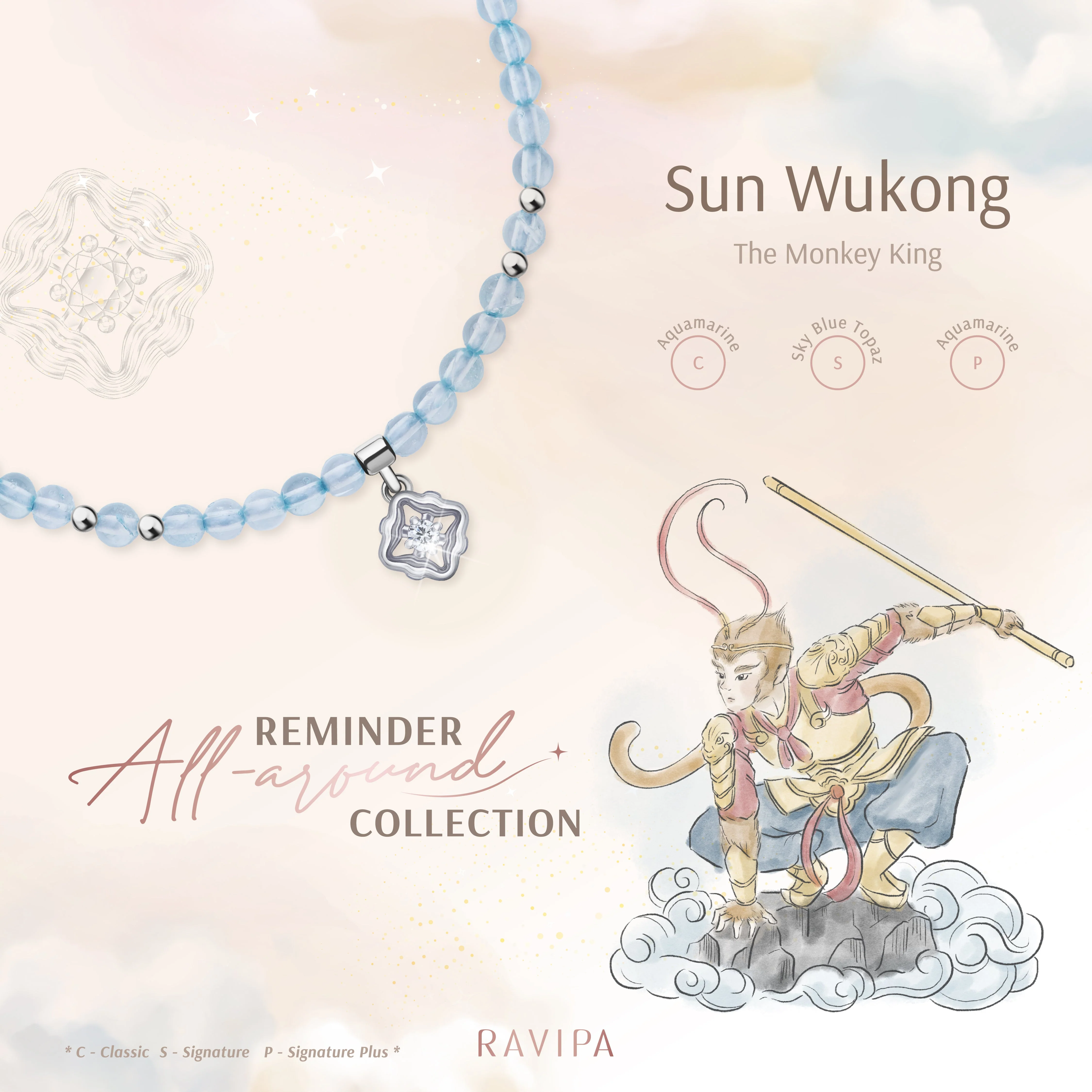 Sun Wukong Aquamarine All-around Bracelet - Image 9