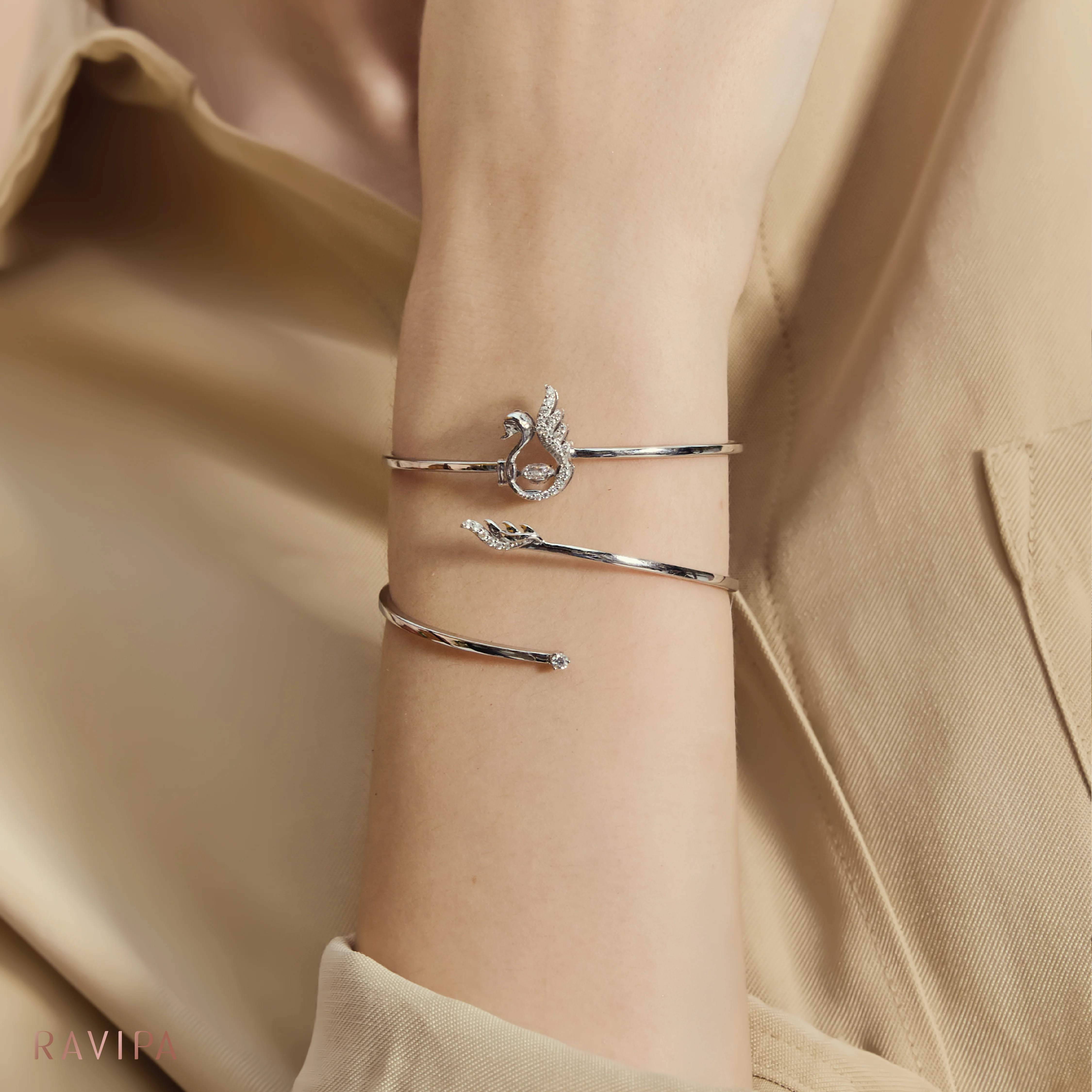 The Four-Face Swan Wing Bangle - Image 3