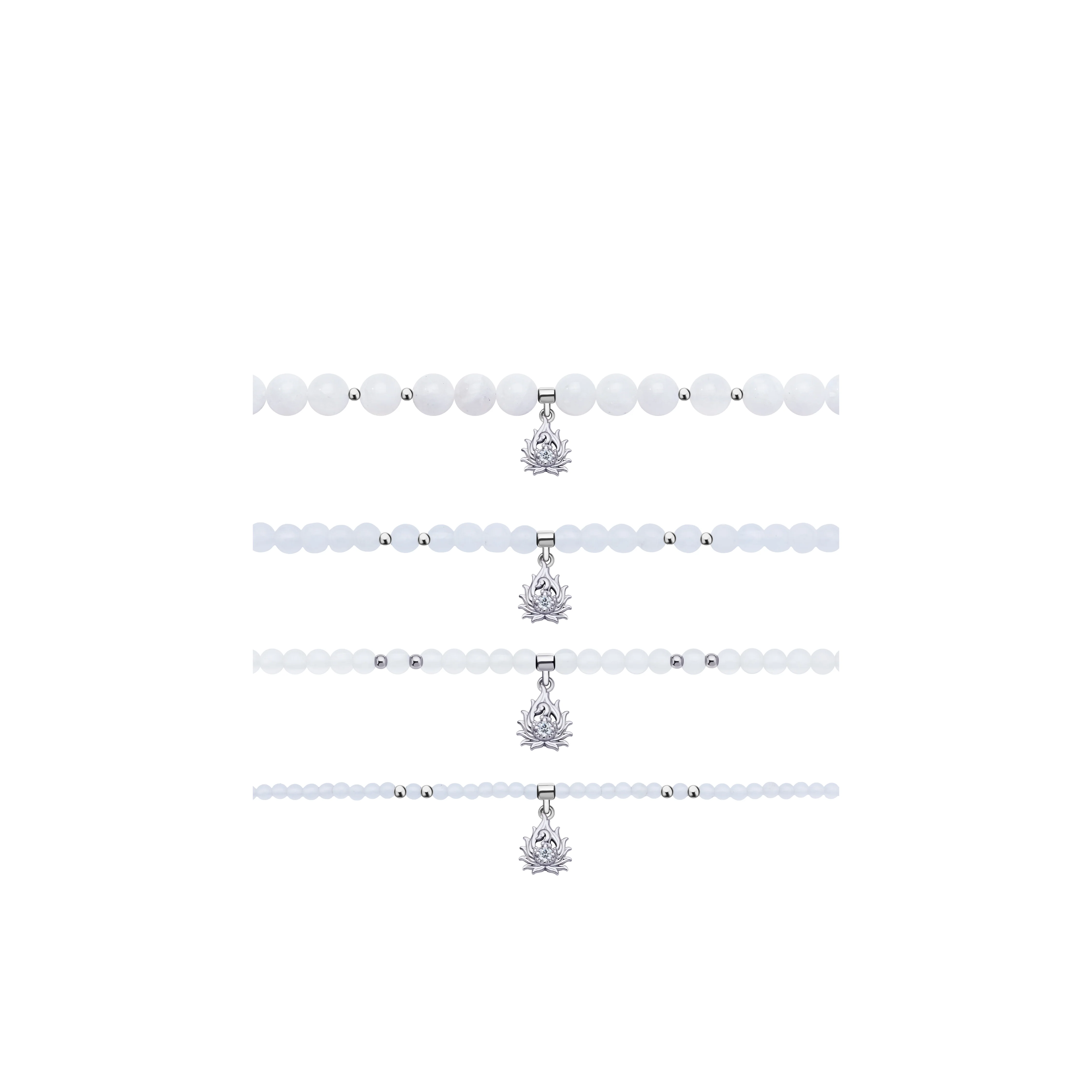 The Four Faces White Moonstone All-around Bracelet