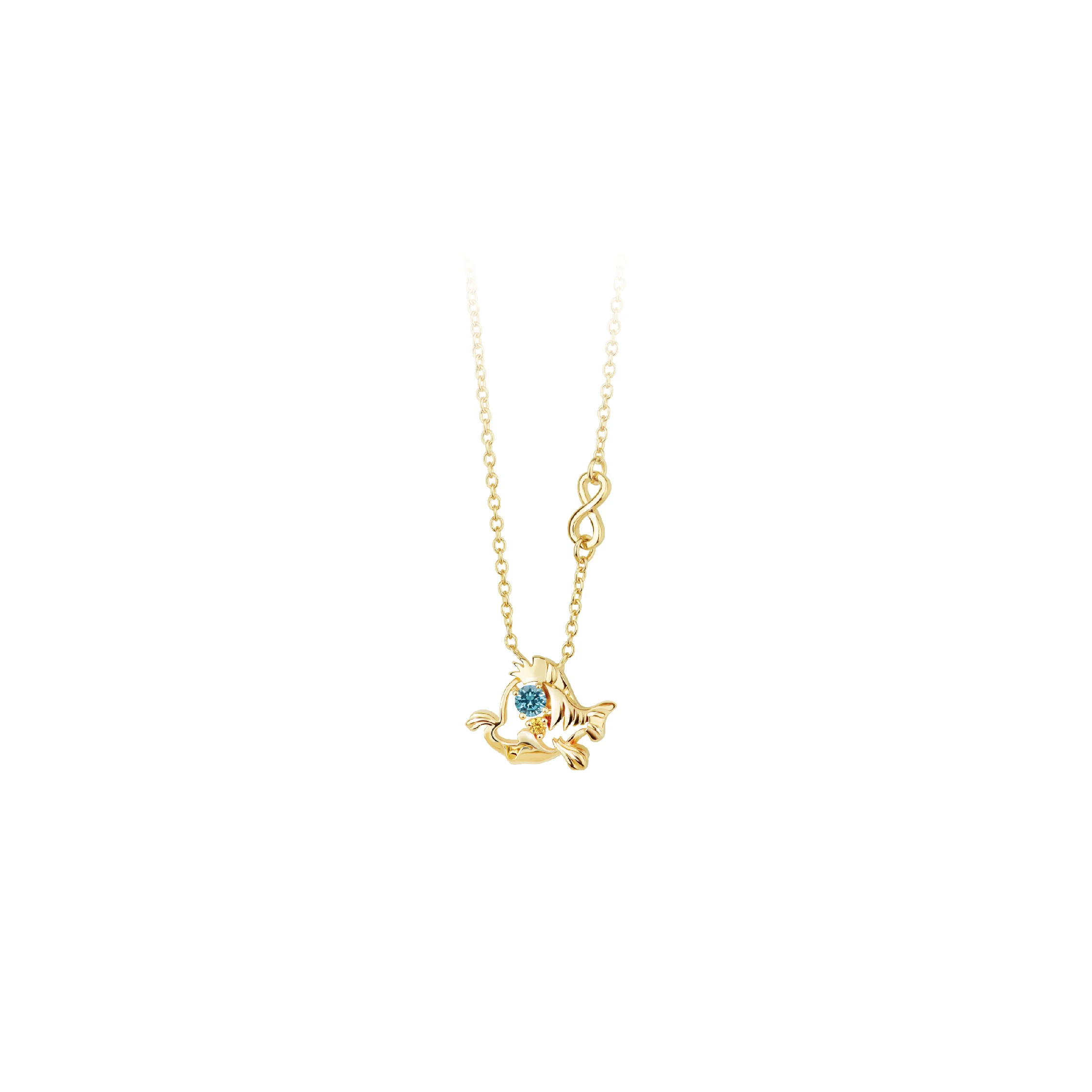 The Little Mermaid Flounder Gold Necklace