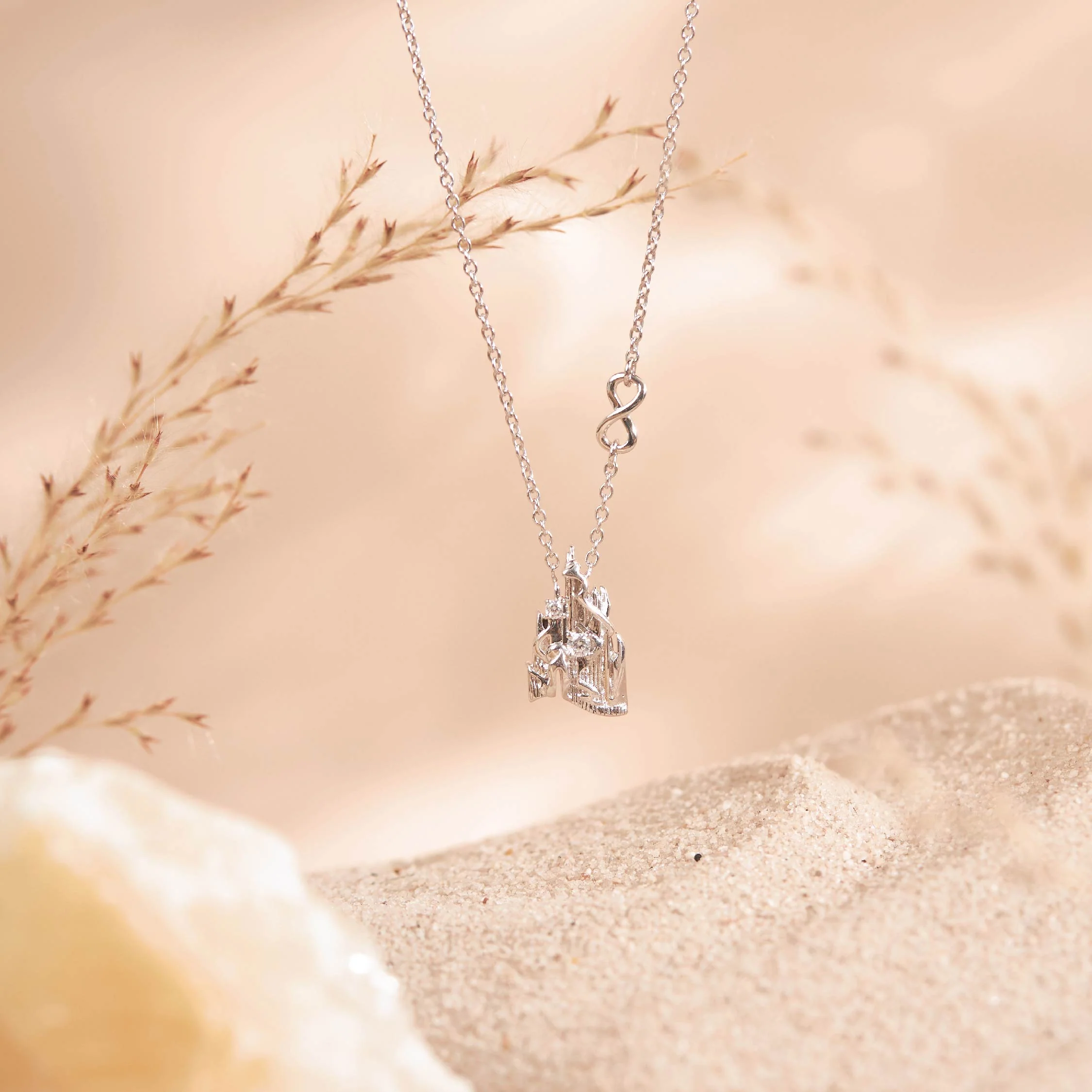 The Little Mermaid Castle Silver Necklace - Image 3