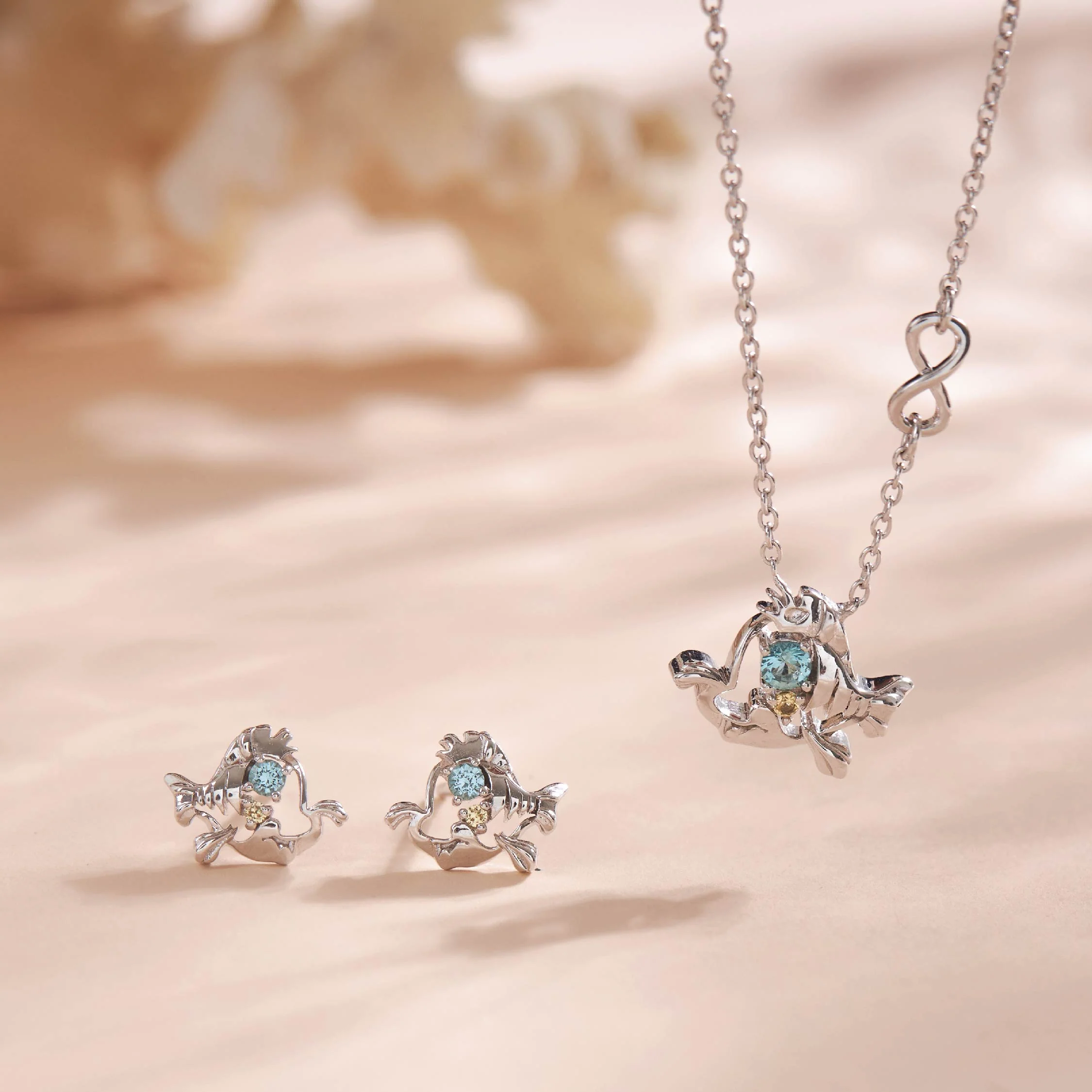 The Little Mermaid Flounder Silver Necklace - Image 4