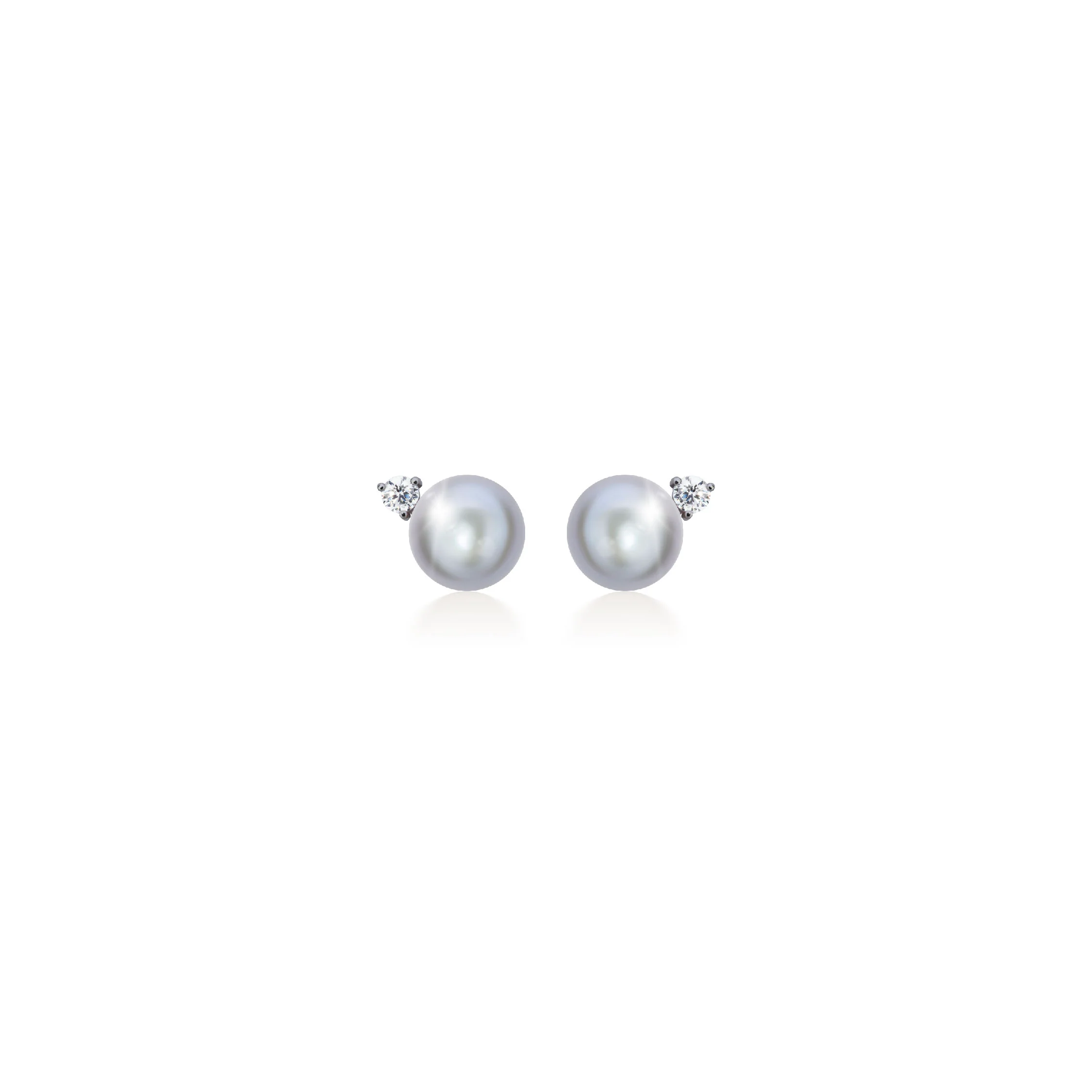 Viva Diamond Moon Grey Pearl Studs